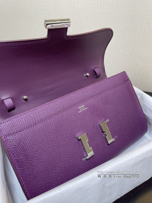 Hermes女士小挎包 愛馬仕Constance康康to go斜挎包 海葵紫銀扣  tdh2291